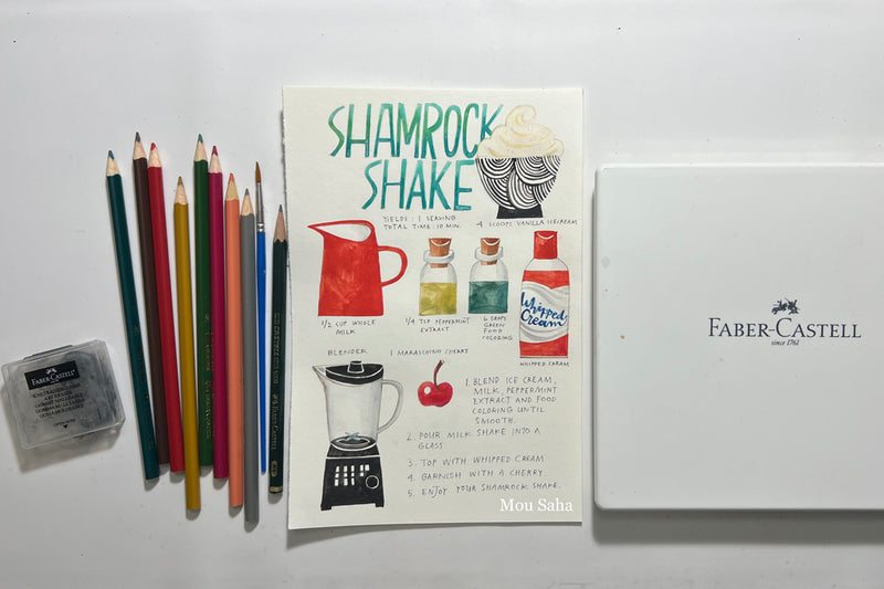 Shamrock shake watercolor tutorial