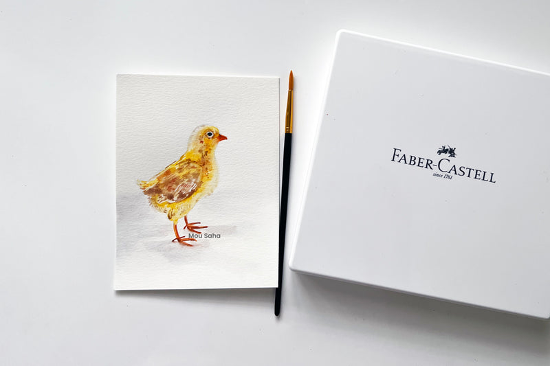 Watercolor painting of a chick