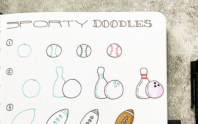 Bullet Journal sporty doodles