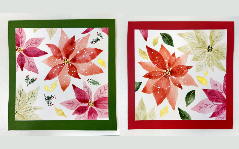 Two watercolor holiday cards