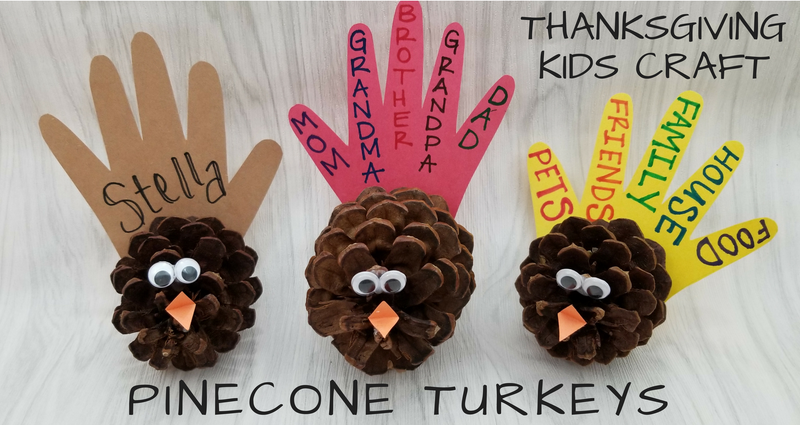 Three Pine Cone Turkeys Thanksgiving Kids Craft