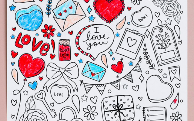 Valentine's Day Coloring Page 