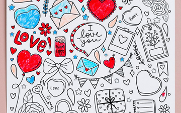 Easy Valentine's Day coloring page