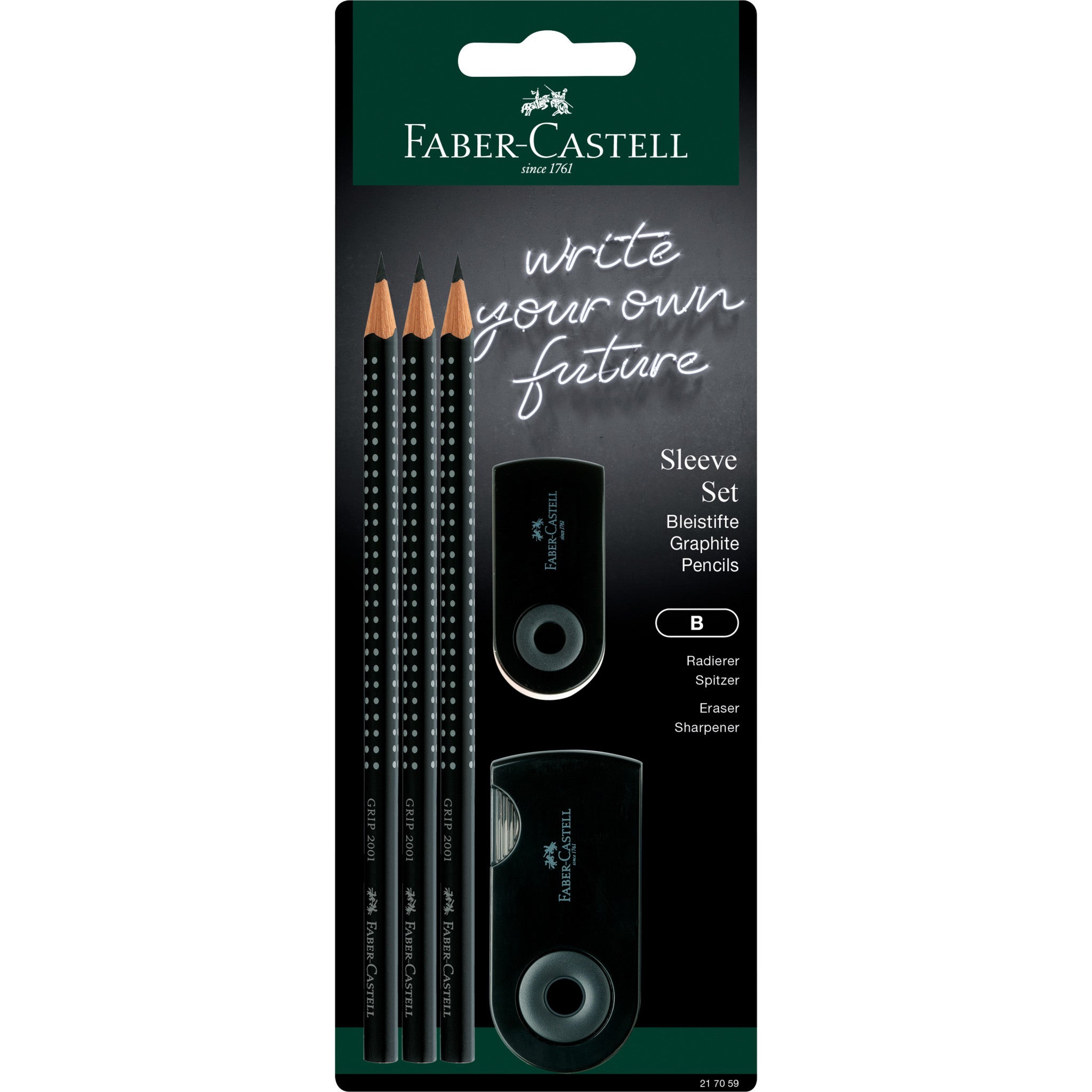 Faber Castell Graphite Sketch Pencil Set of 6 Pencils, With Sharpener &  Eraser