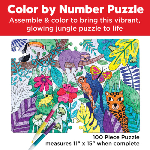 Color by Number Puzzle - Jungle Animals - #14359