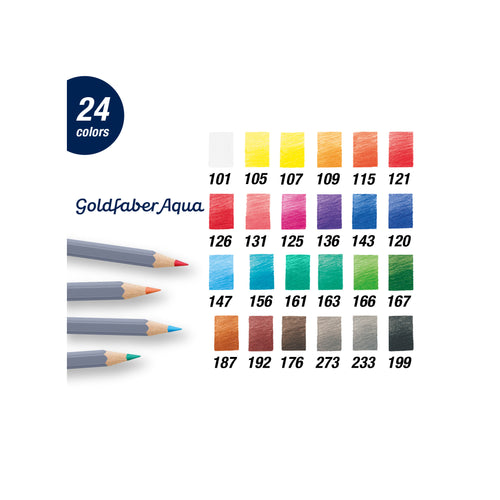 Goldfaber Aqua Watercolor Pencils, Tin of 24 - #114624