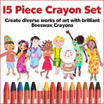 World Colors 15 Beeswax Crayons - #14352
