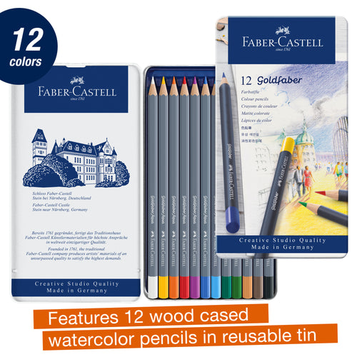 Goldfaber Aqua Watercolor Pencils, Tin of 12 - #114612