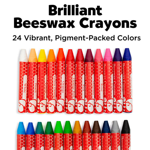 24 Brilliant Beeswax Crayons in Storage Case  - #129124