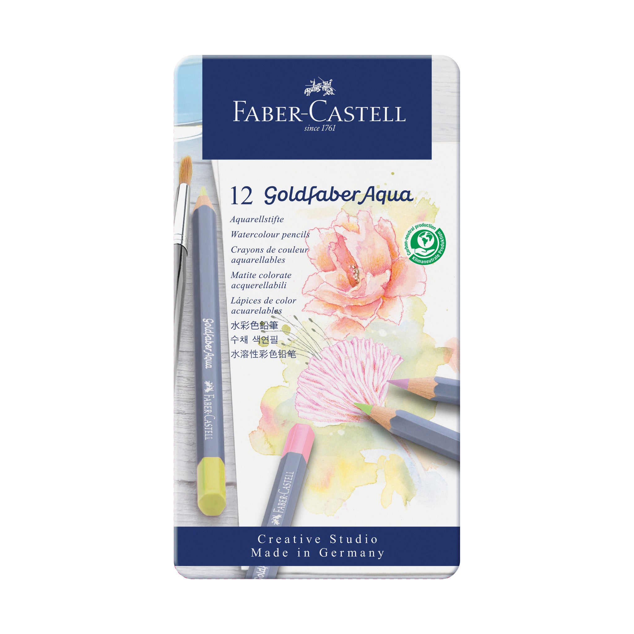 Faber-Castell Grip Watercolor EcoPencils - 12 Water Color Pencils with Brush
