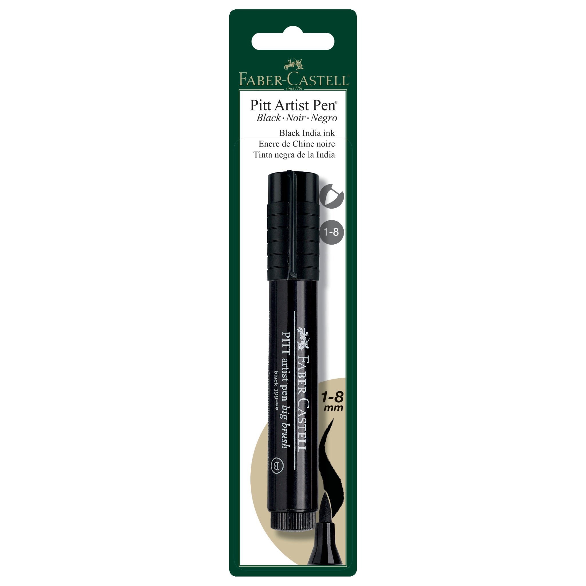 Black Marker: Big Brush Pitt Artist Pen in Black Faber-Castell USA