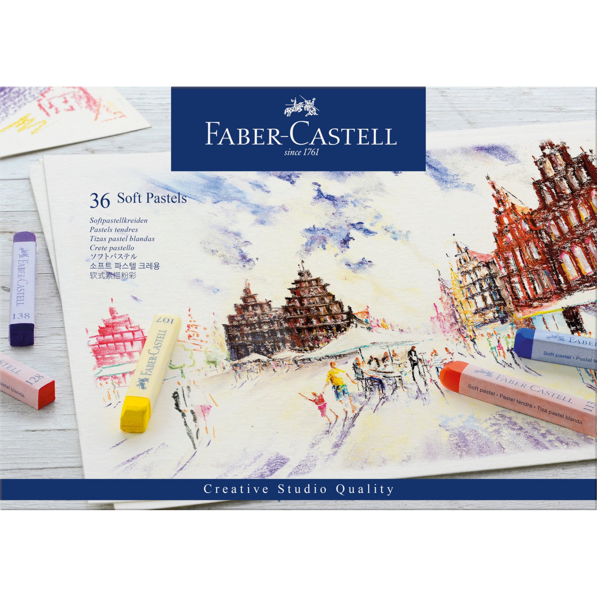 Lapices de color largos acuarelables PASTEL x10 unidades Faber-Castell