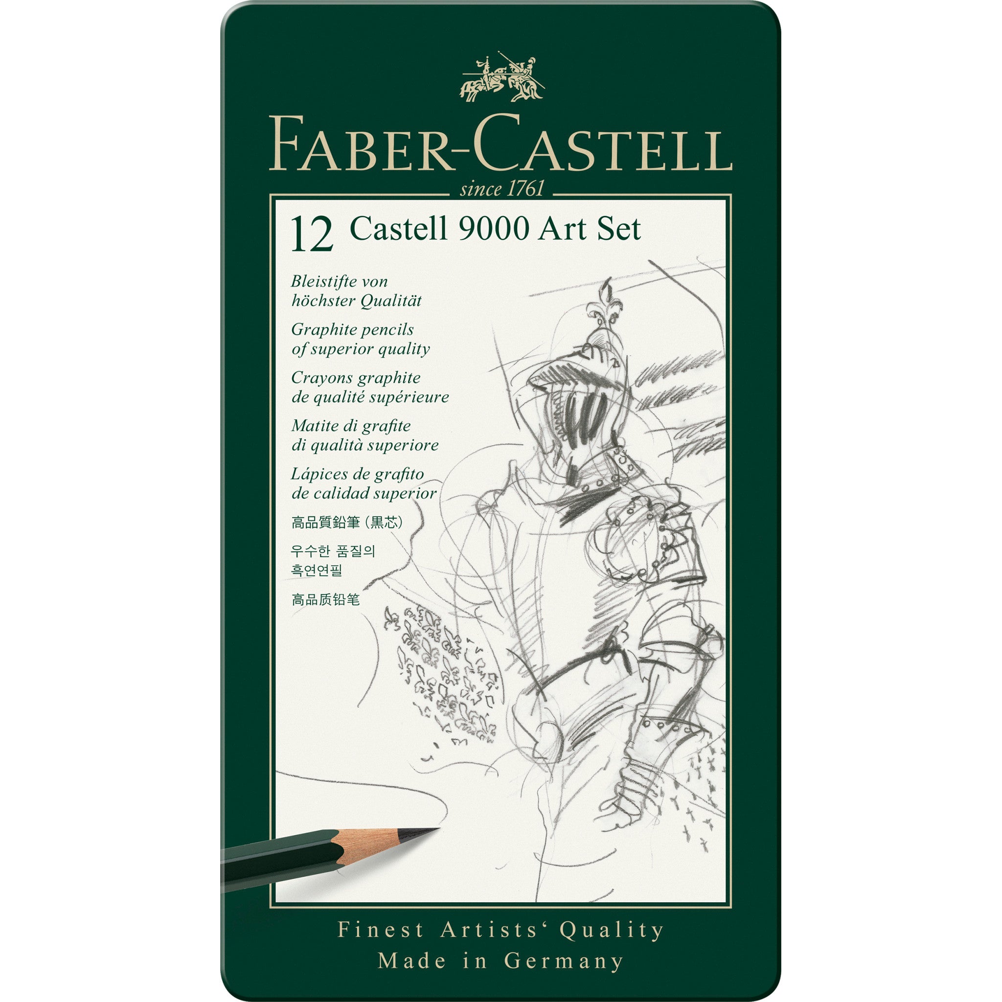 Faber-Castell pencils, Castell 9000 graphite pencils, 8B Pre-sharpened  Black lead pencils for sketch, shading, drawing, artist - box of 12 (8B)