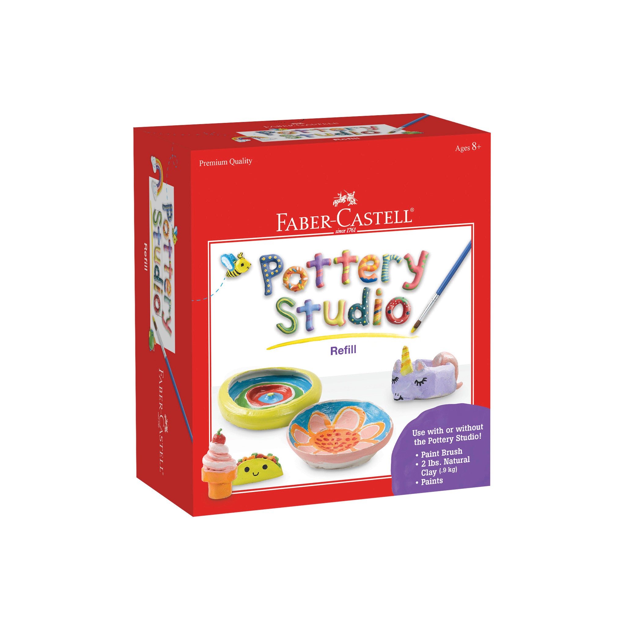 Faber-Castell Pottery Studio - Kids Pottery Wheel Kit for Ages 8+ Complete  Pottery Wheel and Painting Kit for Beginners 3 lbs of Sculpting Clay Blue