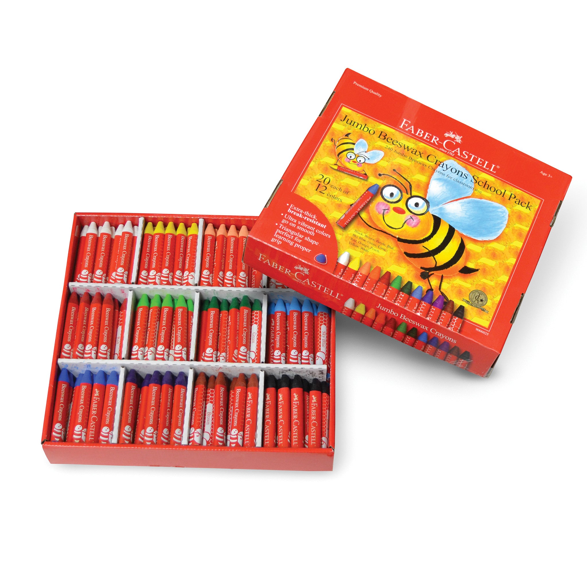 Faber-Castell Jumbo Beeswax Crayons - School Pack of 240