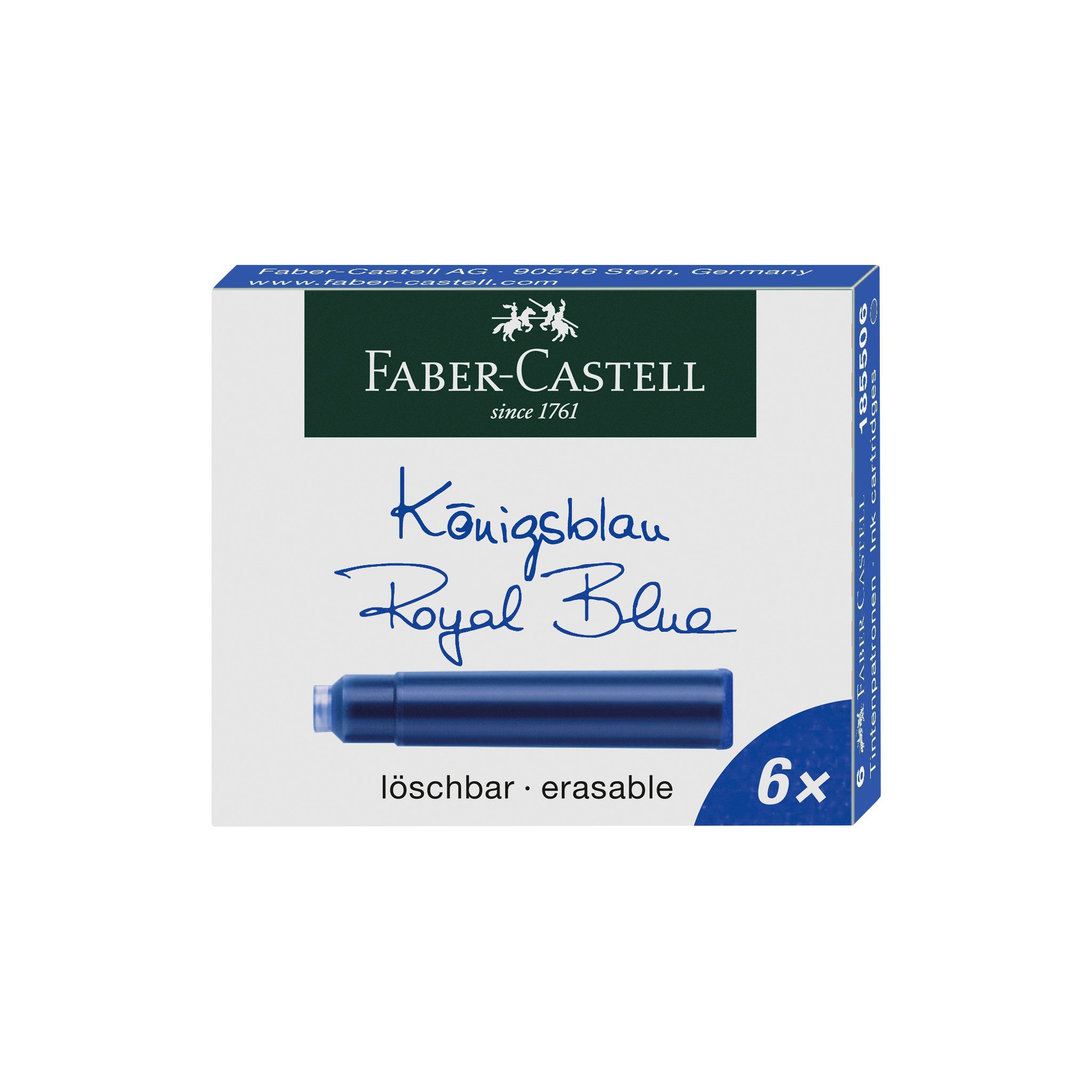 Faber-Castell 185506 Ink Cartridges Blue, Box of 6