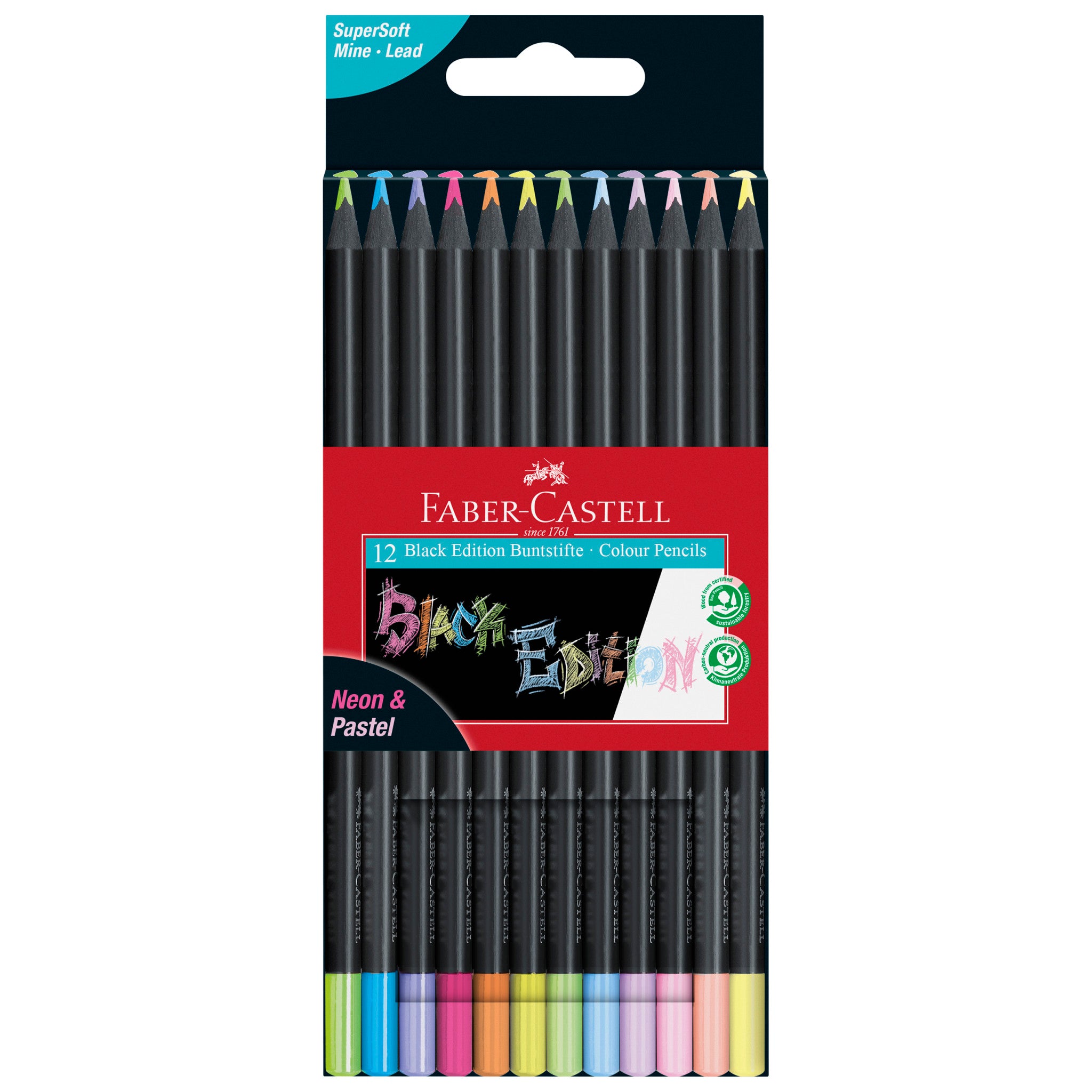 Colored Pencils, Black Edition Neon & Pastel