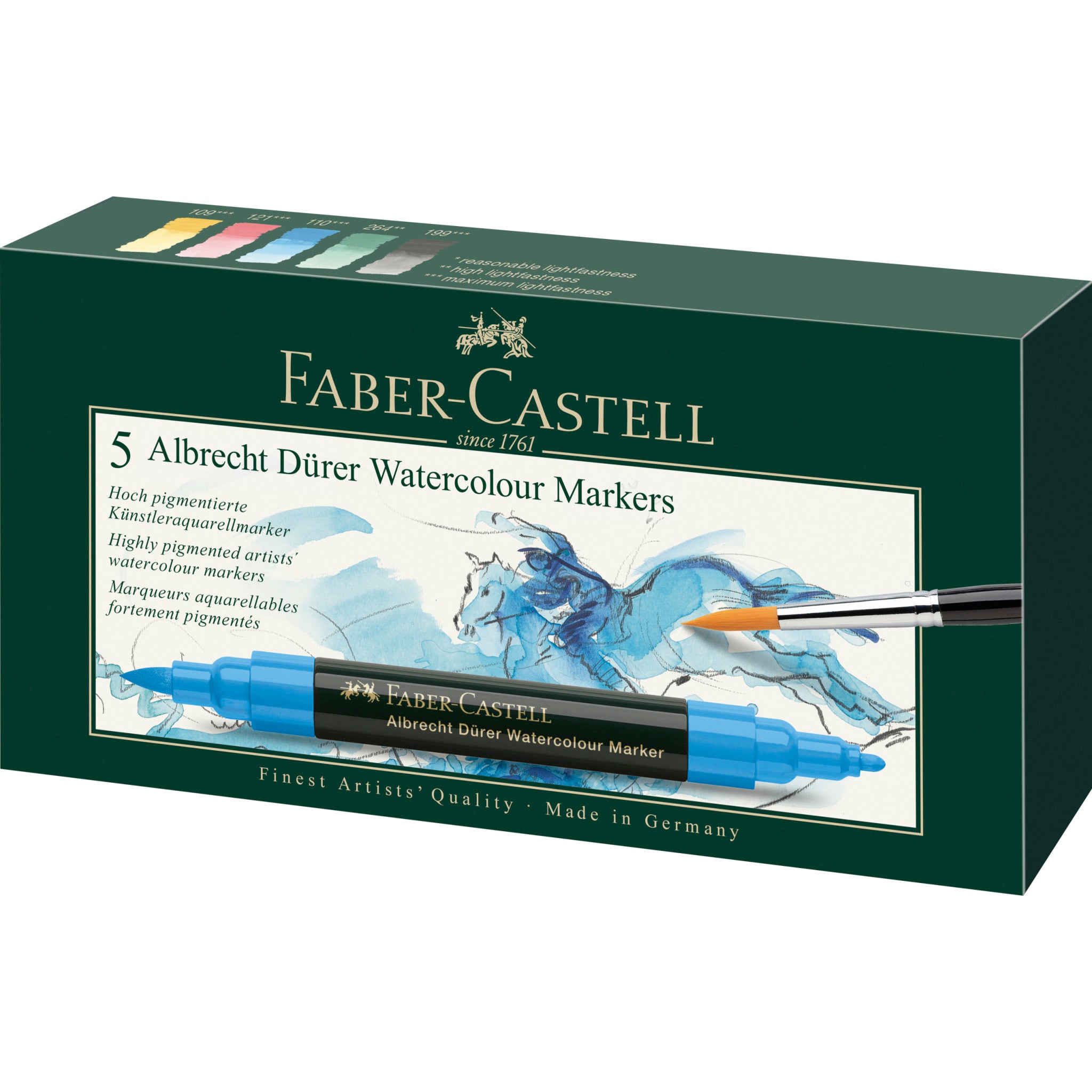 Faber-Castell Albrecht Durer Watercolor Markers- Urban Sketching Wallet of 5 | FC160308