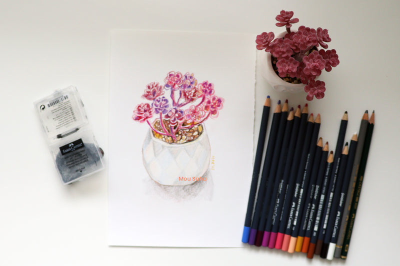 Floral drawing with Goldfaber Color Pencils