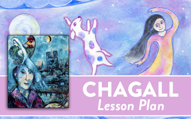 Mixed media Chagall lesson plan for kids