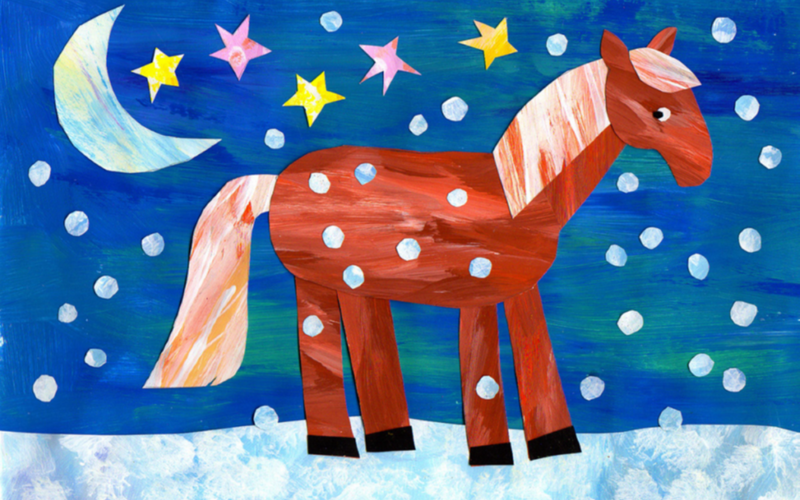 Dream Snow Collage Art Lesson for Kids