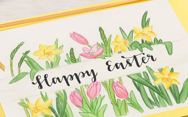Happy Easter hand lettered card