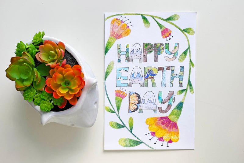 Happy Earth Day lettering