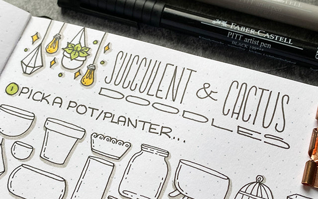 Bullet Journal Succulent & Cactus Doodles