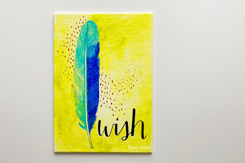 Canvas Art wish with feather