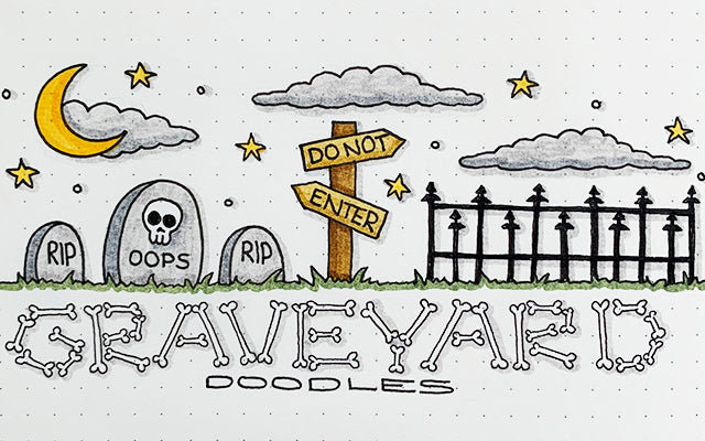 Halloween Graveyard Doodles