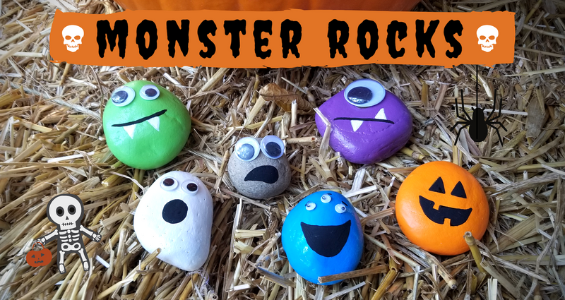 Monster Face Painted Rocks