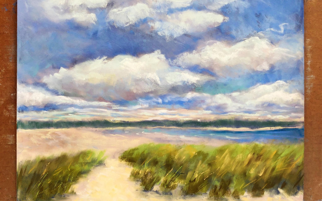 Soft pastel beach landscape
