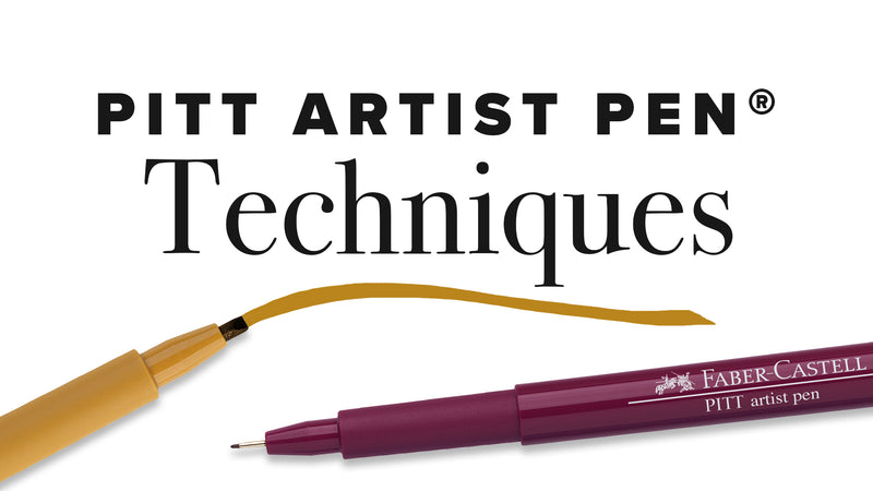 Two Pitt Artist Pens. One pen drawing a line.