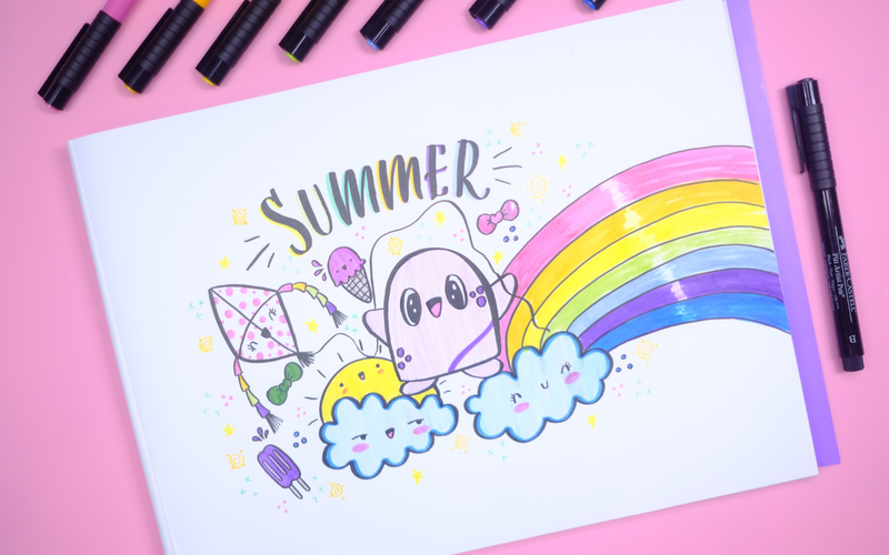 Summer doodle art with Pitt Artist Pens