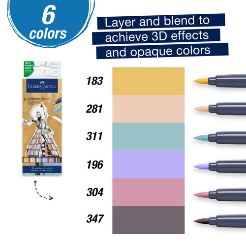 Goldfaber Sketch Markers, Fashion - Box of 6 - #164808