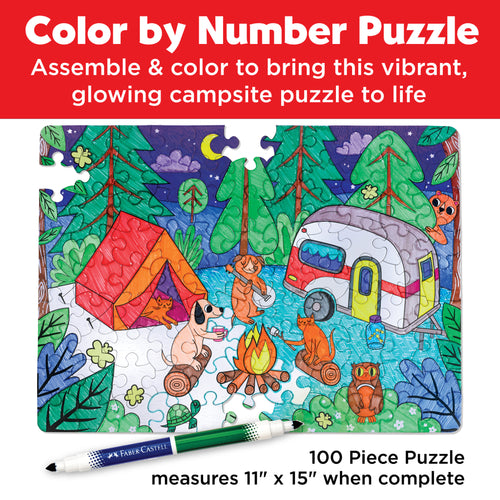 Color by Number Puzzle - Camping - #14358