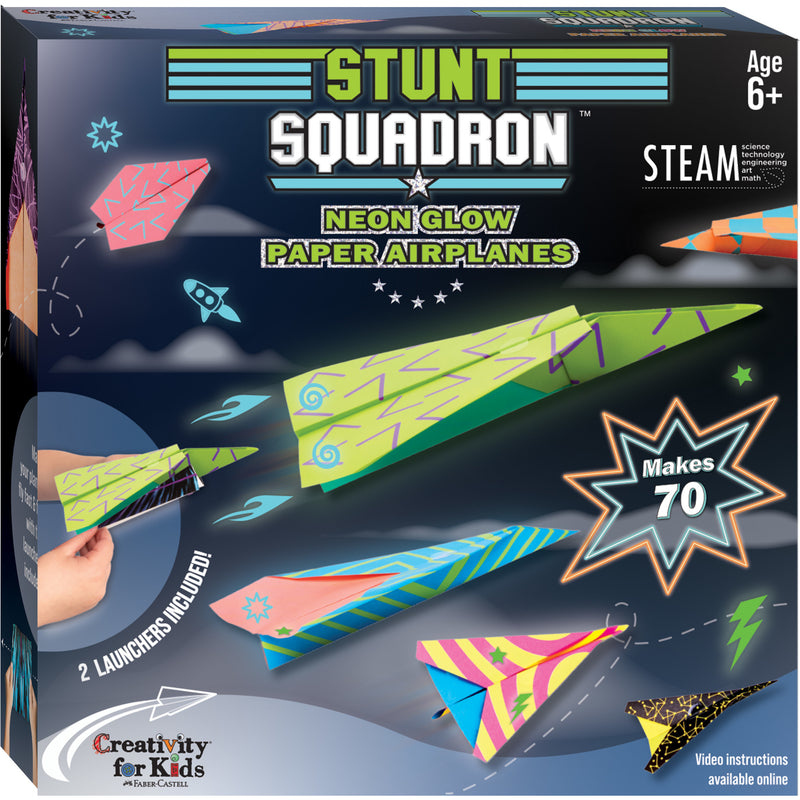 Stunt Squadron Neon Glow Paper Airplanes - #6436000