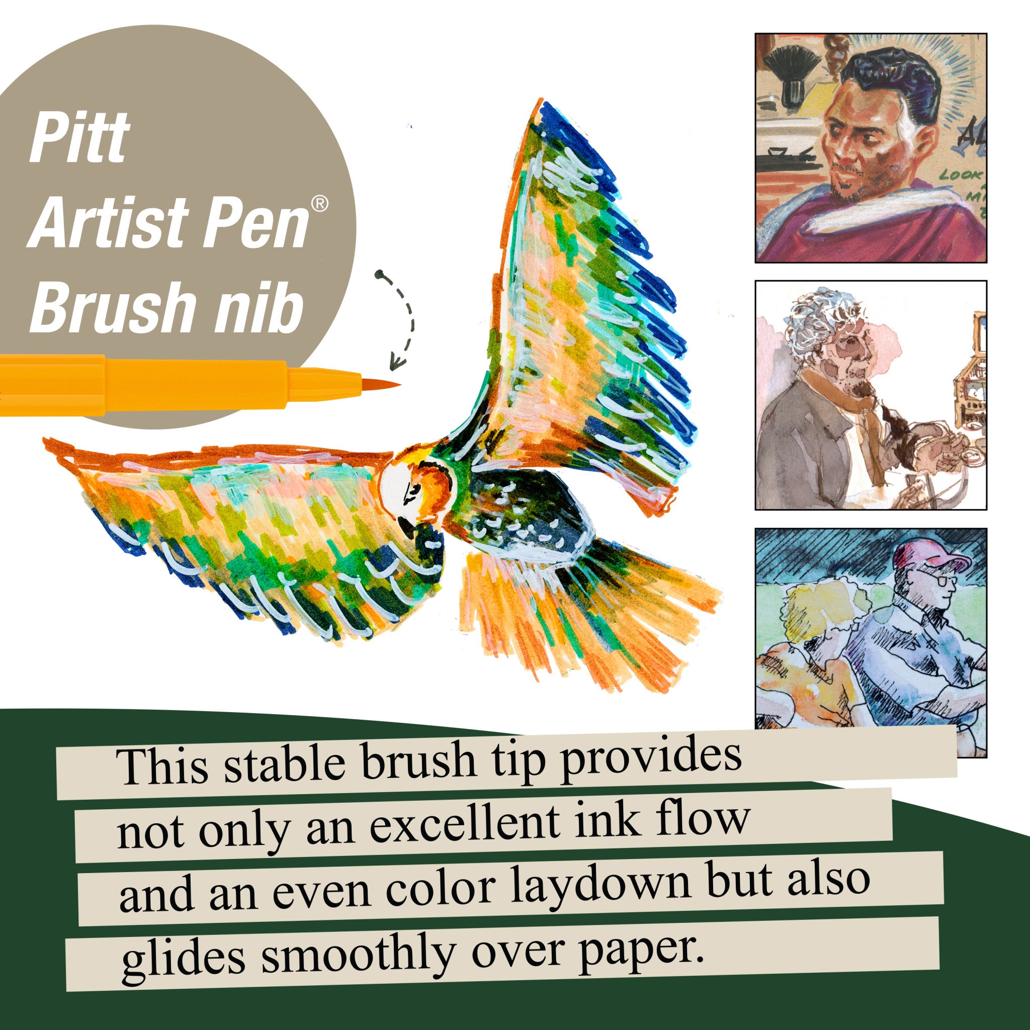 Faber-Castell Pitt Artist Pens- Summer Vibe Colors, Set of 6, Brush Nib