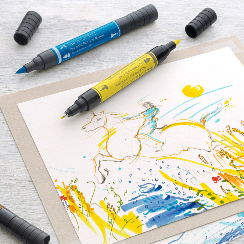 Dual Brush Marker Pens Set Kit Drawing Art Artist Supplies