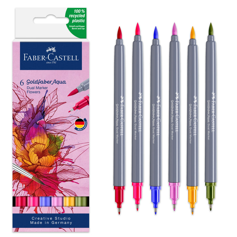 Goldfaber Aqua Dual Markers, Flowers - Wallet of 6 - #164527
