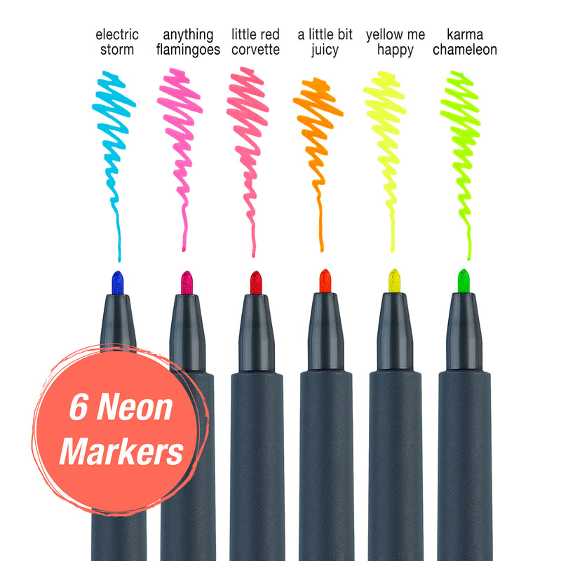 Neon Markers, Set of 6 - #160806