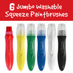 Little Creatives 6 Jumbo Washable Squeeze Paintbrushes - #281402