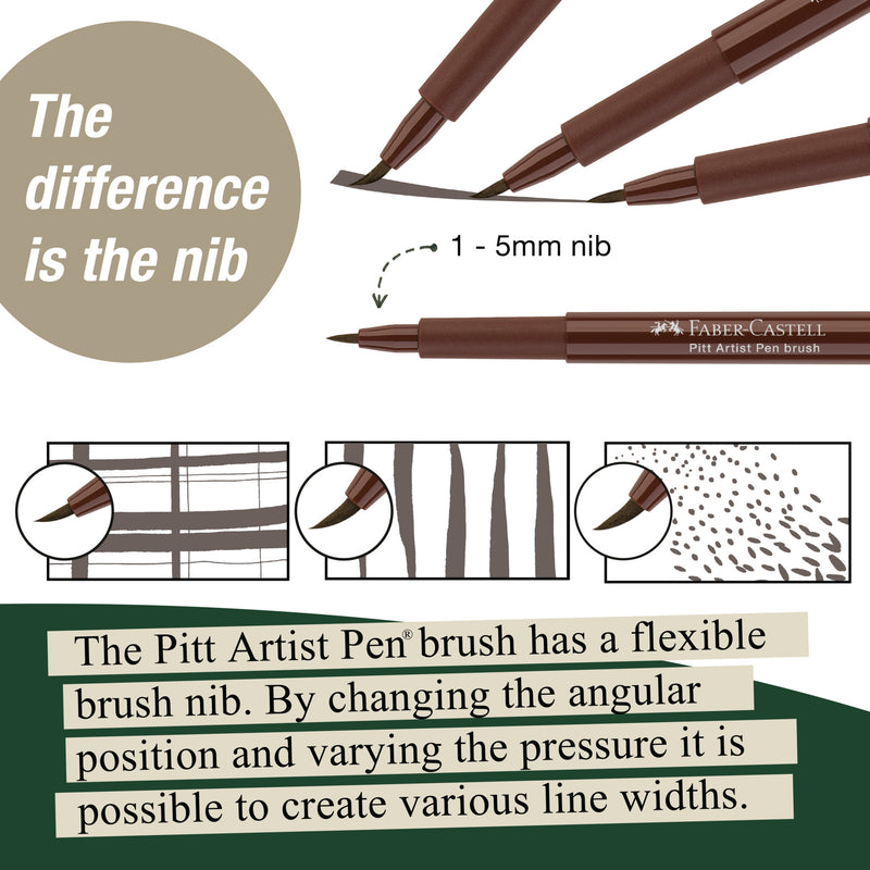 Faber-Castell Pitt Artist Pens- Winterlude, Set of 6, Brush Nib