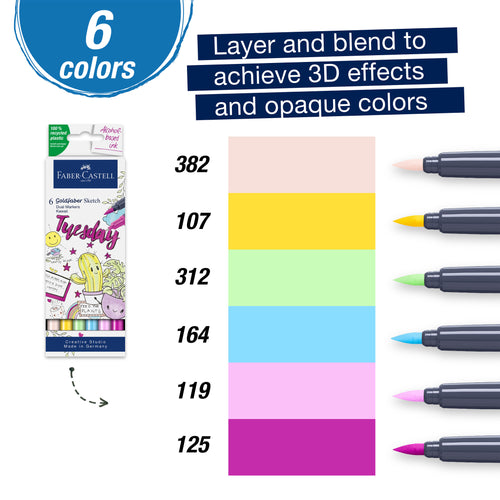 Goldfaber Sketch Markers, Kawaii - Box of 6 - #164811