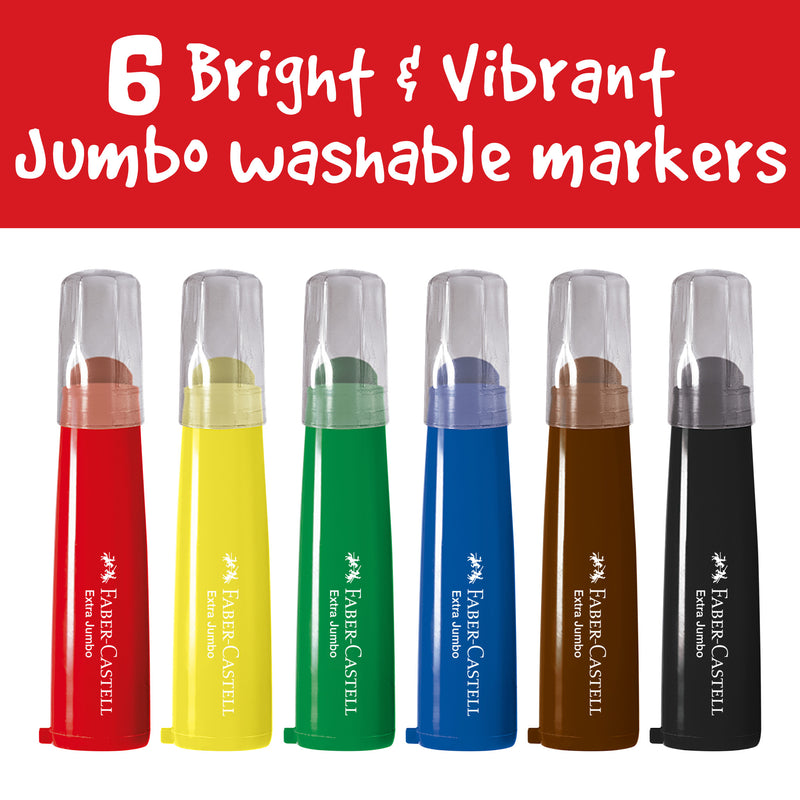 Little Creatives 6 Extra Jumbo Ultra Washable Markers - #354503