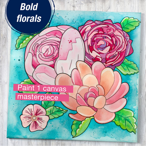 Watercolor Paint by Number Bold Floral
 - #770630