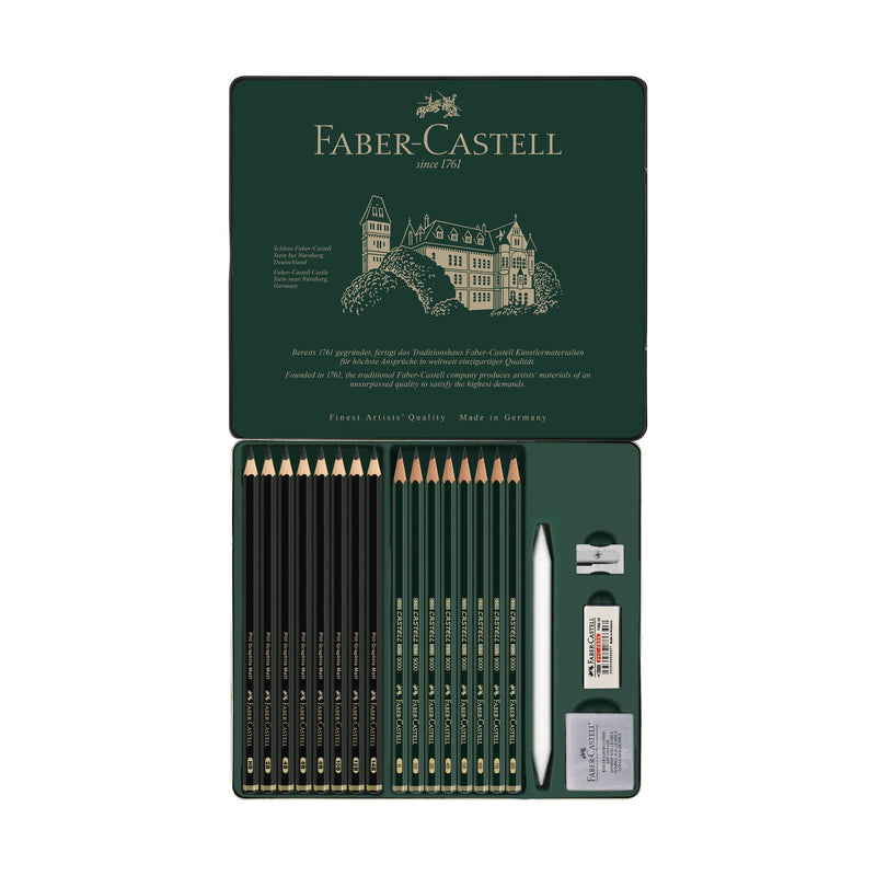 Castell 9000 & Pitt Graphite Matte Pencil Set, Tin of 20 - #115224 –  Faber-Castell USA