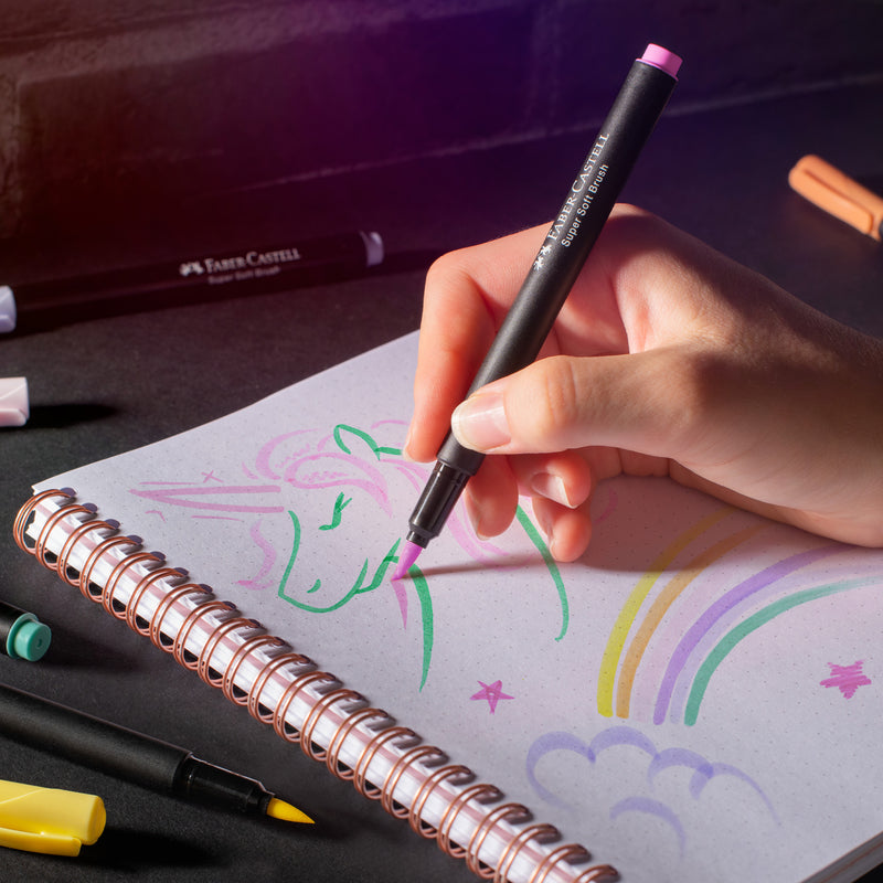 Brush Pens Art Markers, Fine Liner Brush Tip Black Color Pens For