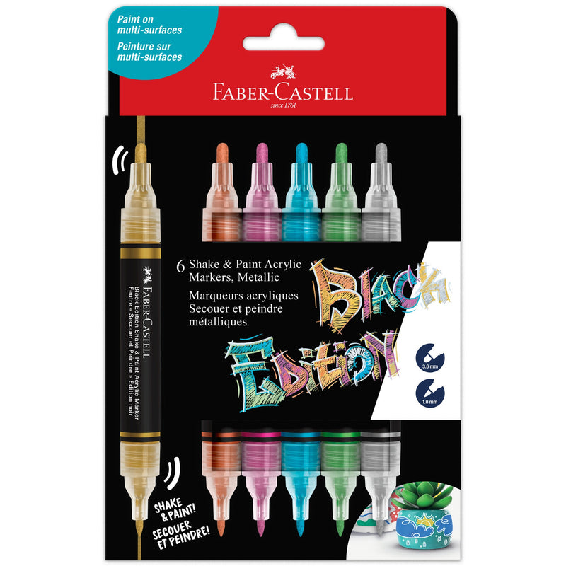 Black Edition Shake & Paint Markers - 6ct Metallic - #285517