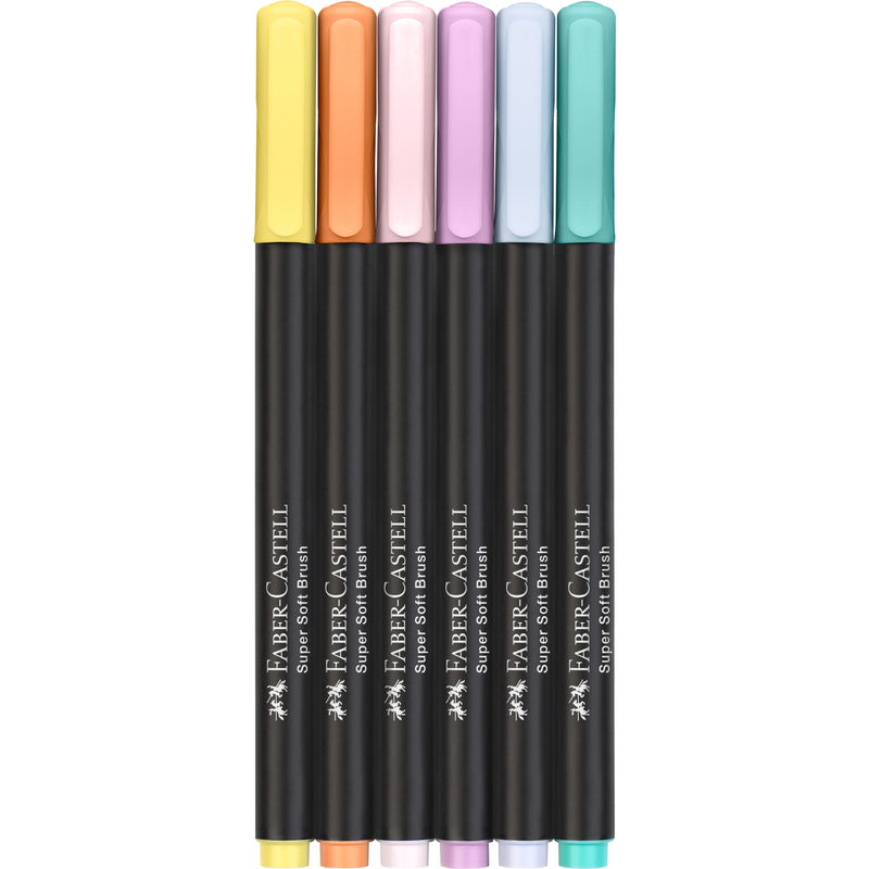 Black Edition Super Soft Brush Pens, Pastel - Box of 6 - #116453